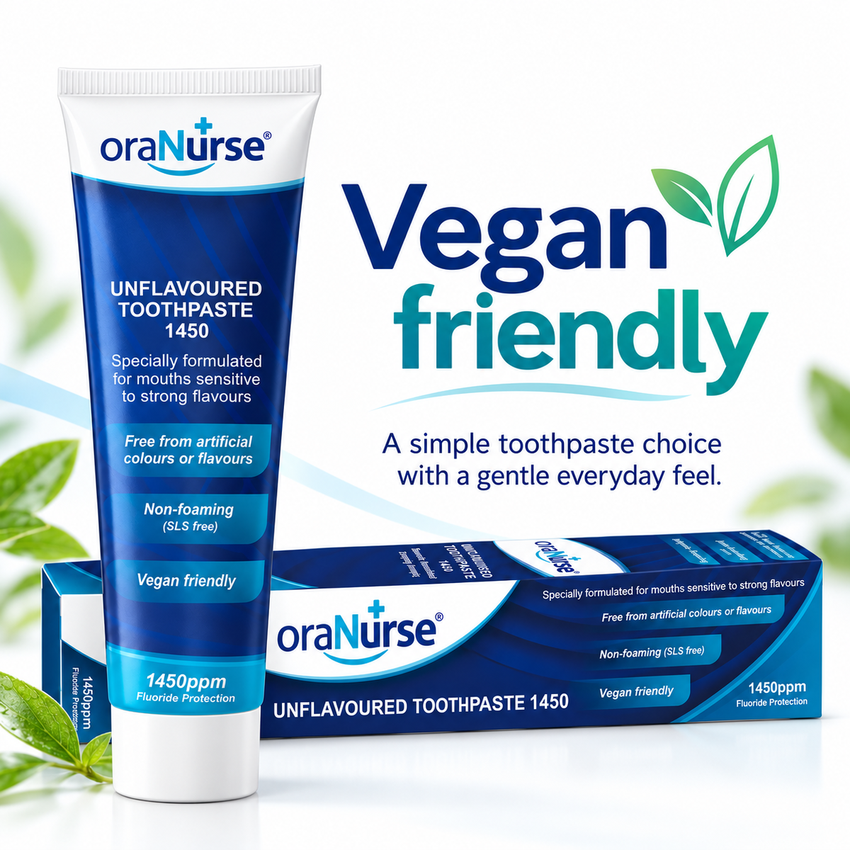 OraNurse Unflavoured Toothpaste 1450 SLS Free