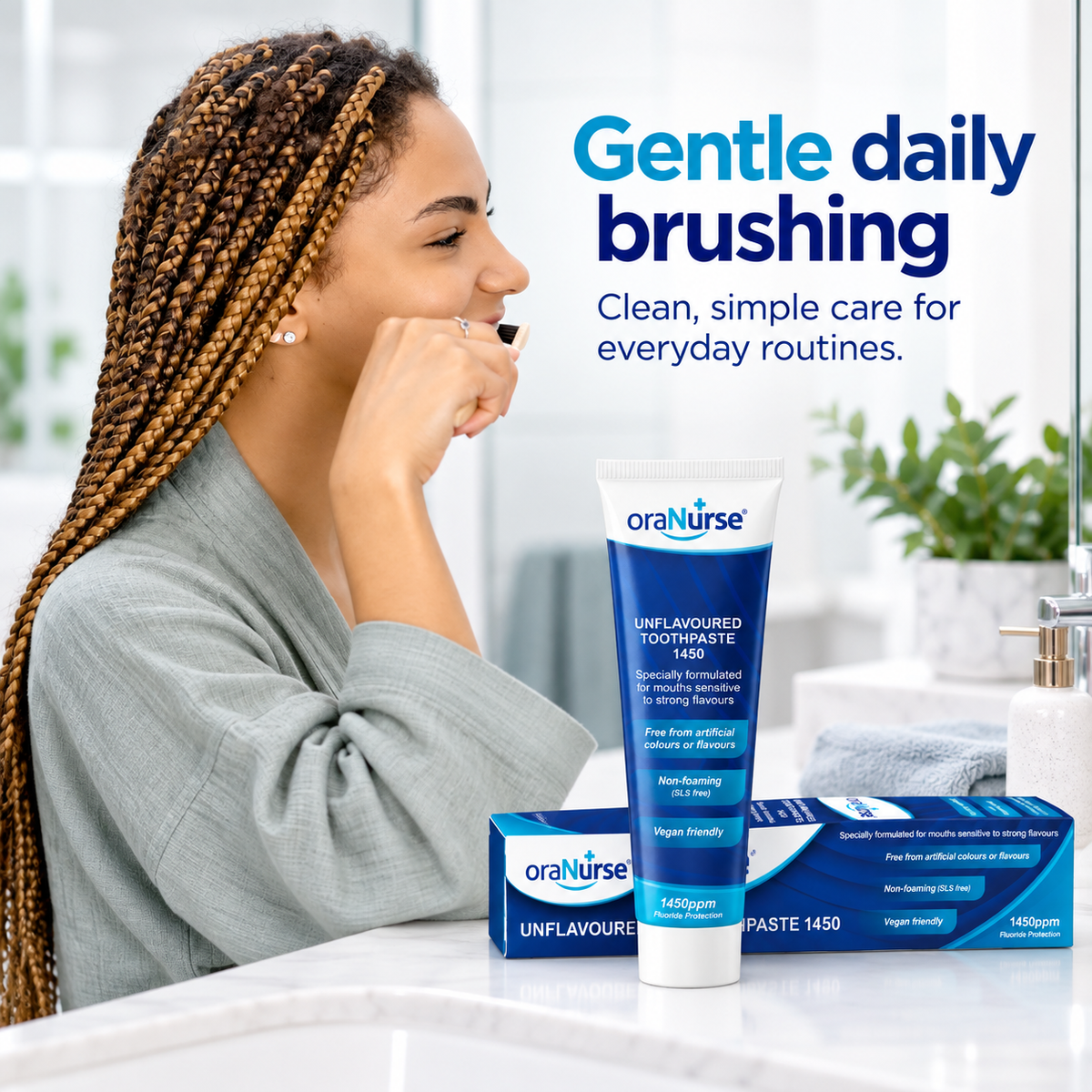 OraNurse Unflavoured Toothpaste 1450 SLS Free