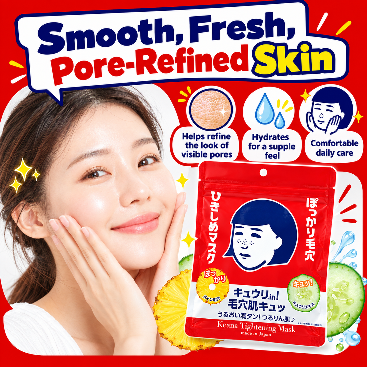 ISHIZAWA LAB Keana Nadeshiko Pore Tightening Mask 10 Sheets