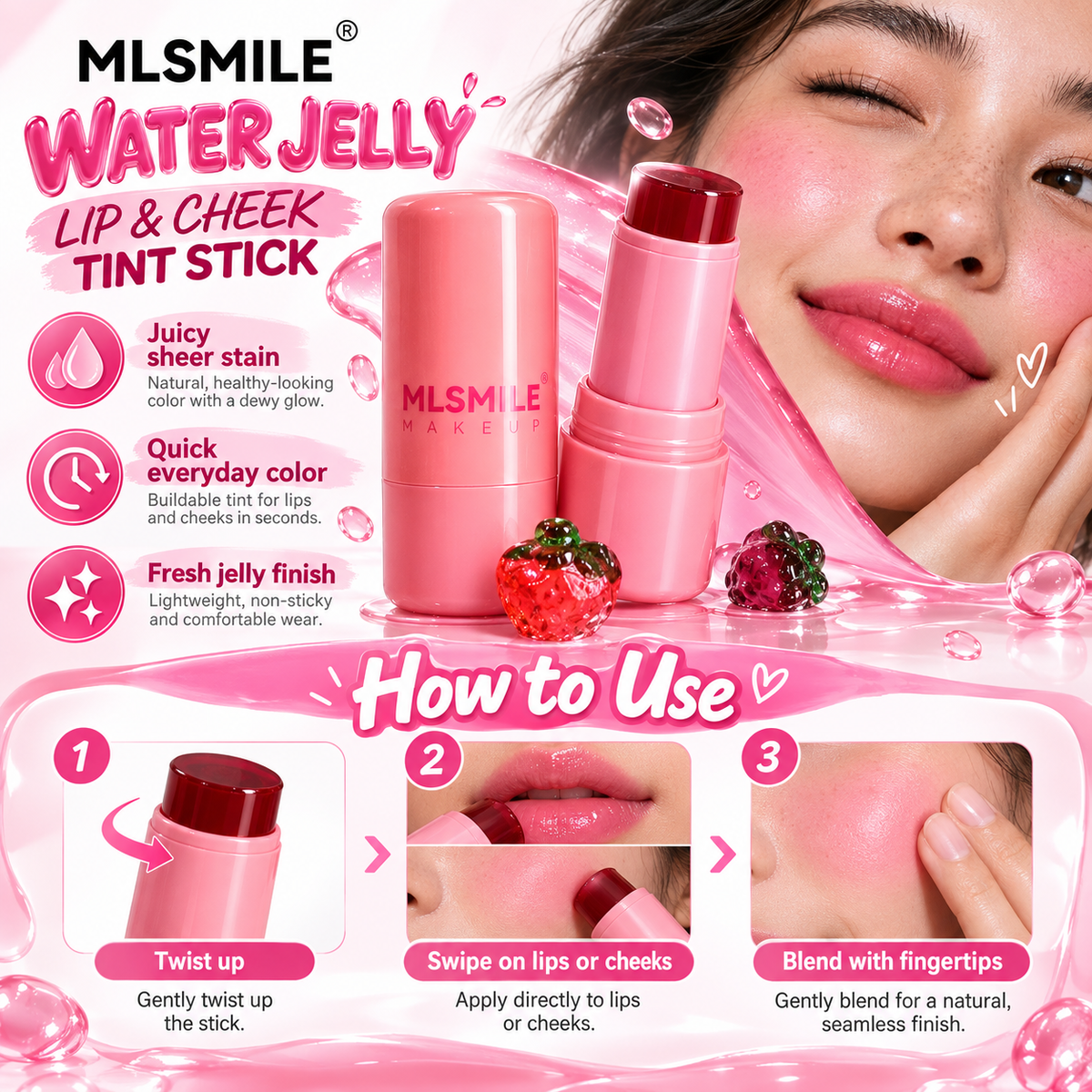 MLSMILE Water Jelly Lip & Cheek Tint Stick