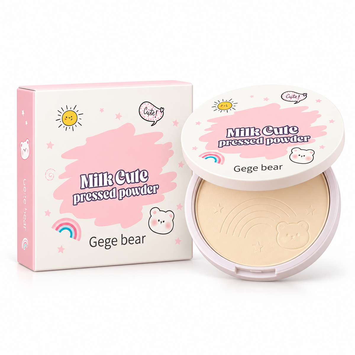 Gege Bear Milk Cute Pressed Powder for Oil Control