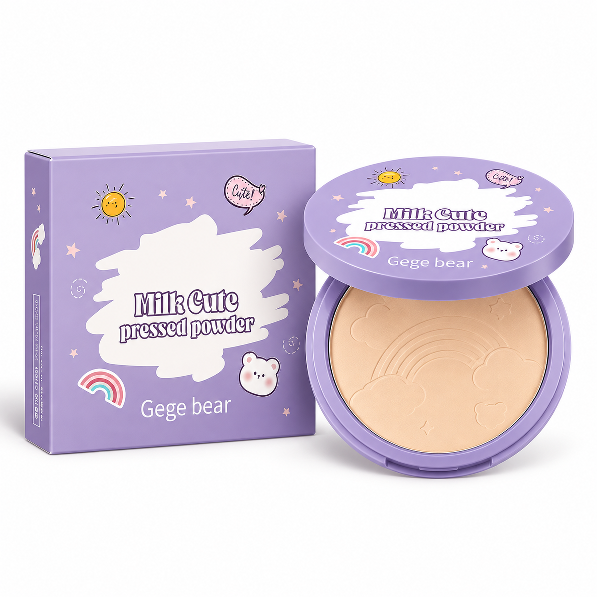 Gege Bear Milk Cute Pressed Powder for Oil Control