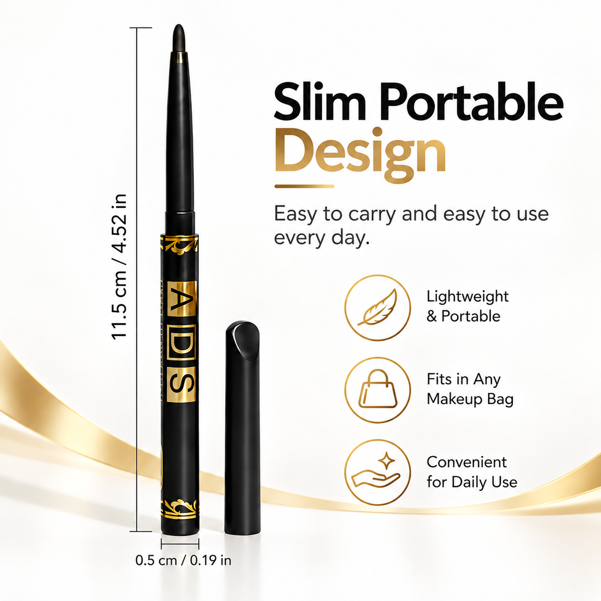 ADS Waterproof & Smudge-Proof Eyeliner & Eyebrow Pencil
