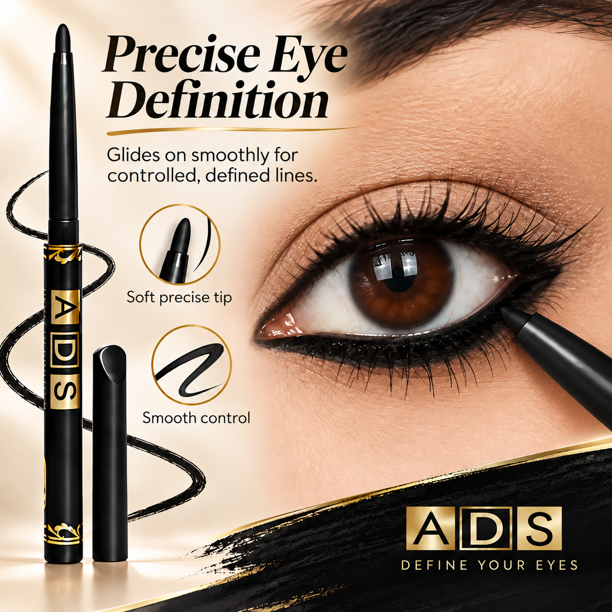 ADS Waterproof & Smudge-Proof Eyeliner & Eyebrow Pencil