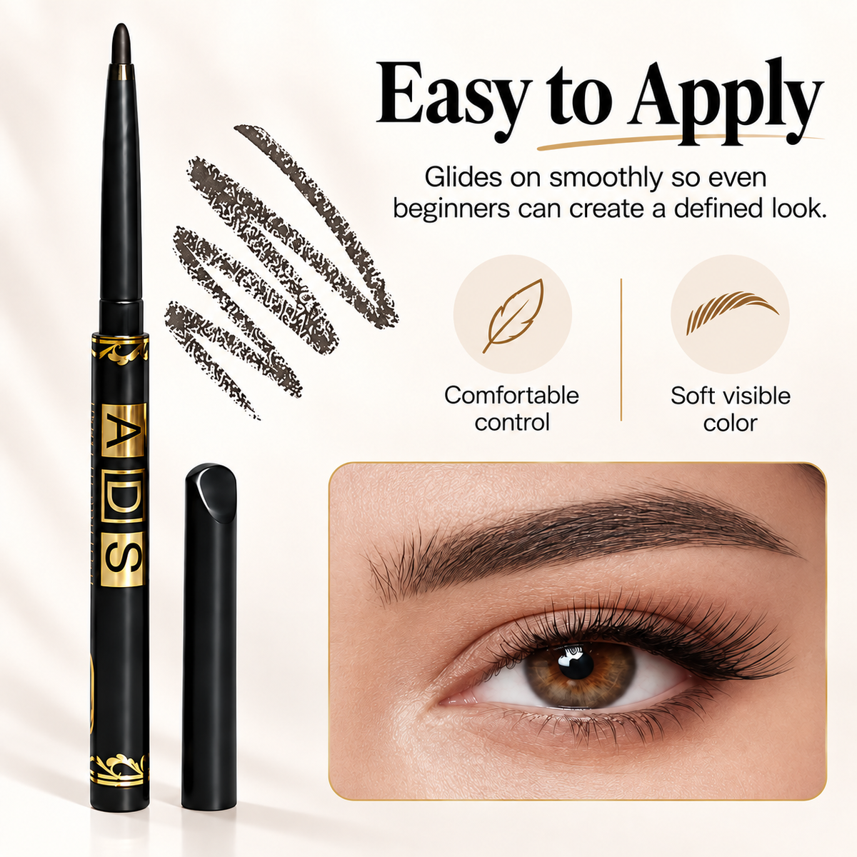 ADS Waterproof & Smudge-Proof Eyeliner & Eyebrow Pencil