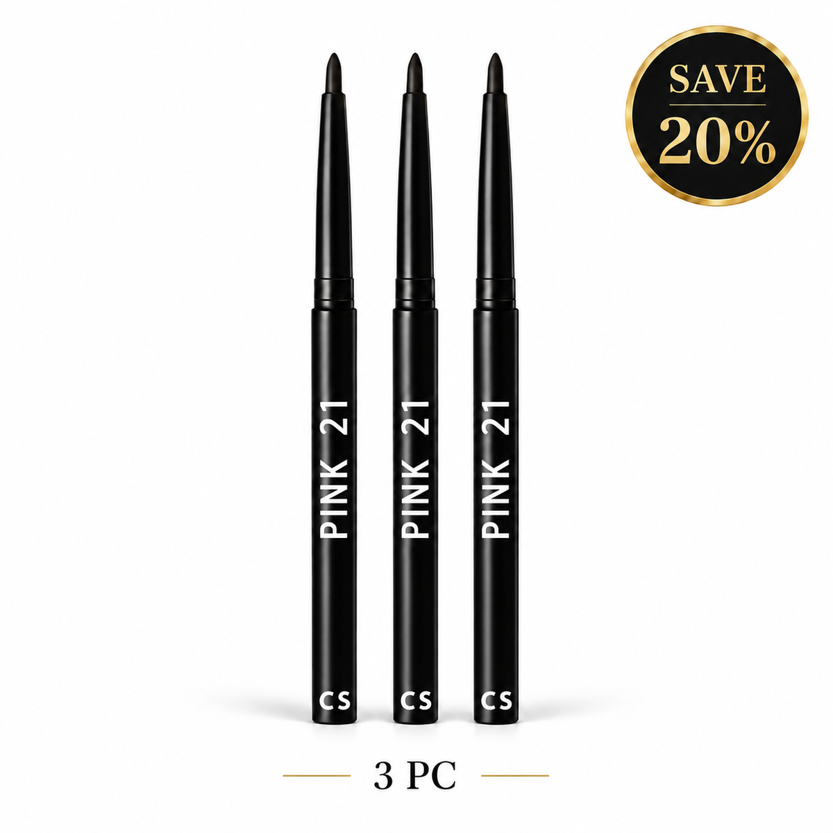 PINK 21 Waterproof Retraceable Black Eyeliner Pencil