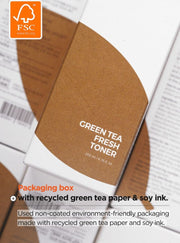 Isntree Green Tea Fresh Toner 200mL recycled paper soy ink packaging