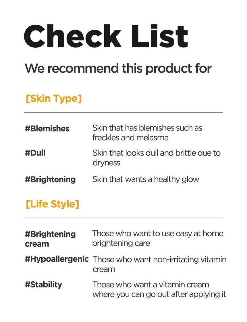 Isntree C-Niacin Toning Cream 50mL skin and lifestyle checklist
