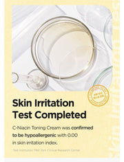 Isntree C-Niacin Toning Cream 50mL skin irritation test