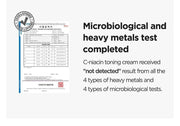 Isntree C-Niacin Toning Cream 50mL microbiology and heavy metal testing