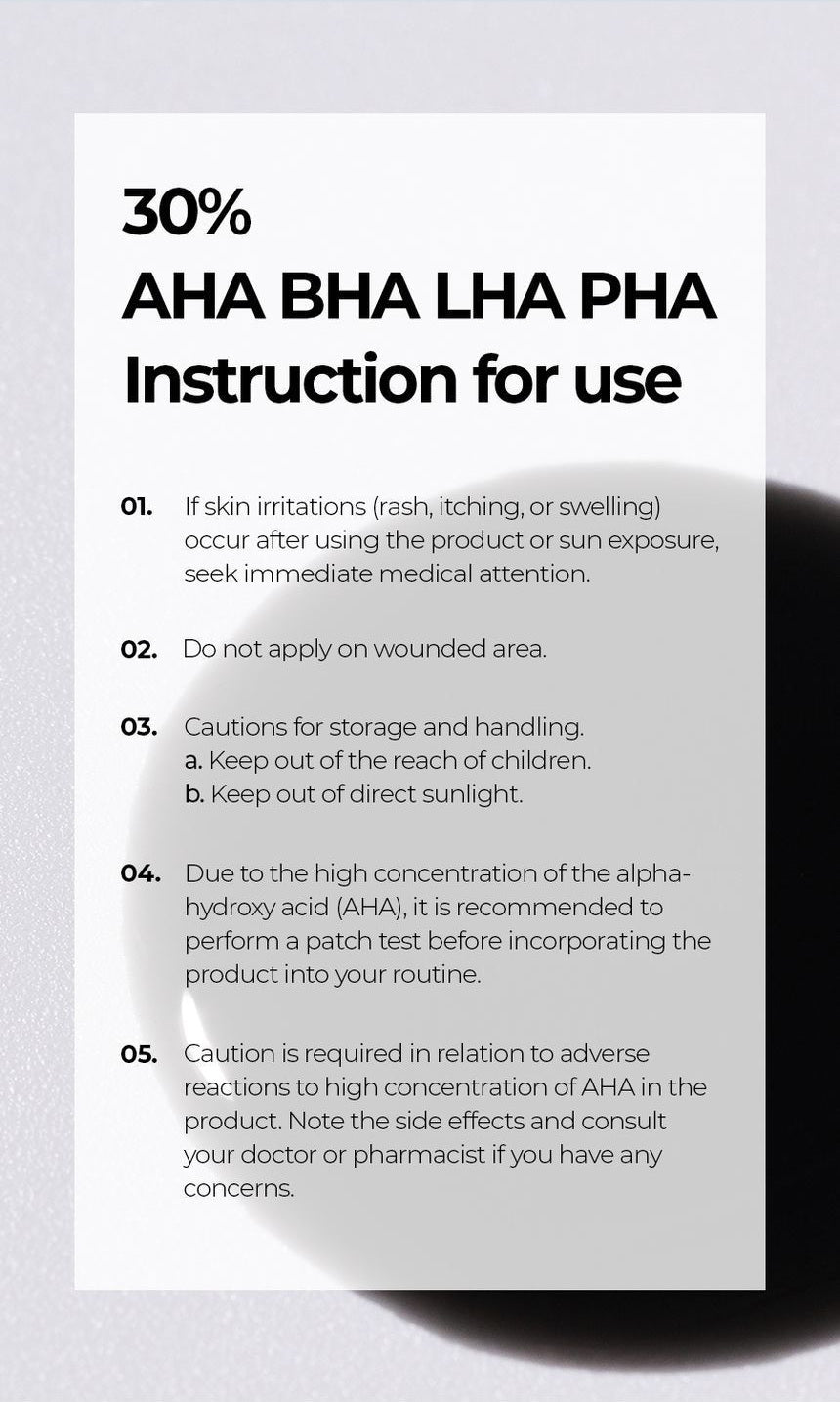 Isntree Hyper Acid 4 AHA BHA PHA LHA 30 Serum 20mL high acid use and storage precautions