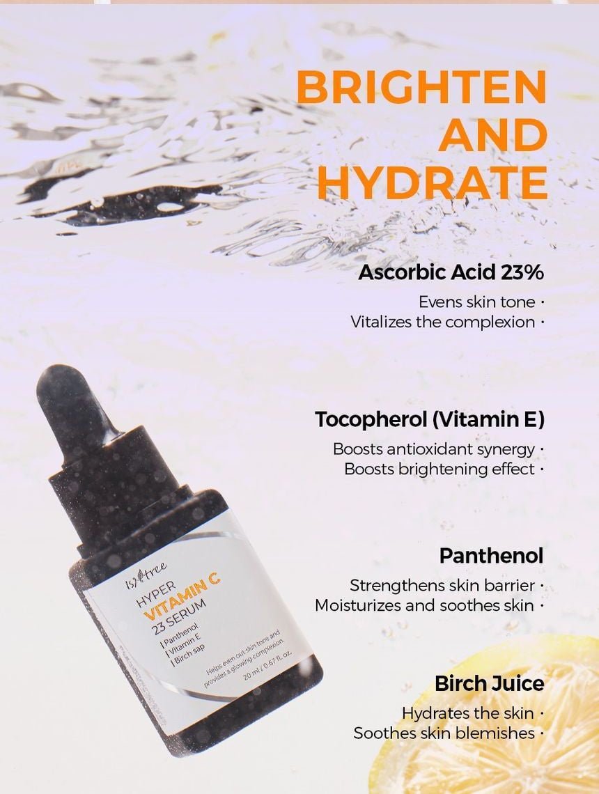 Isntree Hyper Vitamin C 23 Serum 20mL vitamin c e panthenol birch ingredients