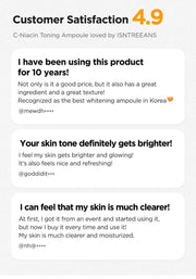 Isntree C-Niacin Toning Ampoule 50mL brand customer reviews