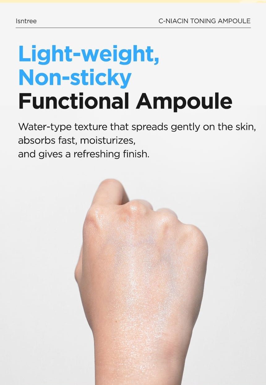 Isntree C-Niacin Toning Ampoule 50mL lightweight nonsticky texture