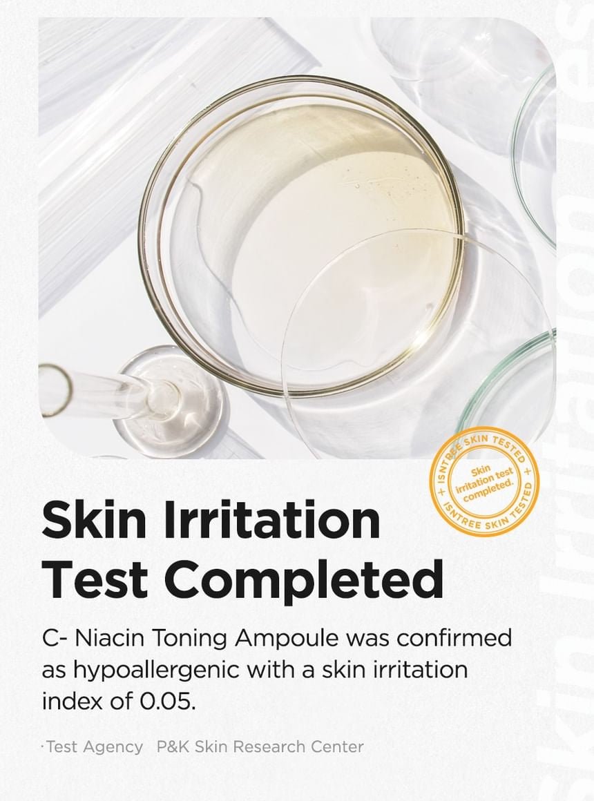 Isntree C-Niacin Toning Ampoule 50mL skin irritation test
