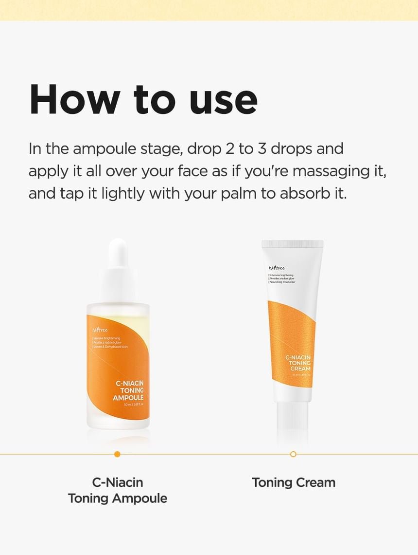 Isntree C-Niacin Toning Ampoule 50mL how to use and routine