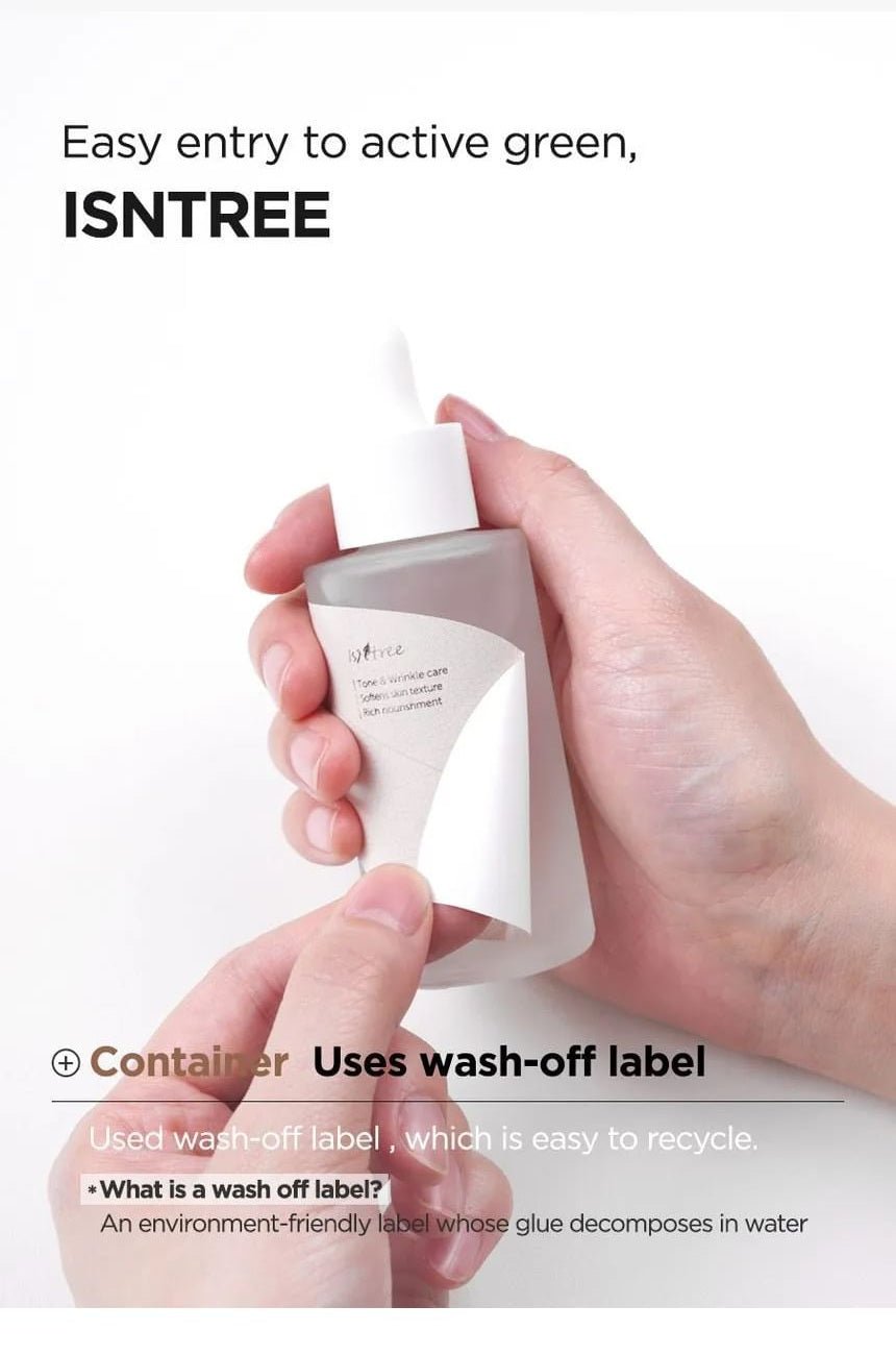 Isntree TW-Real Bifida Ampoule 50mL wash off label recycling