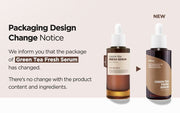 Isntree Green Tea Fresh Serum 50mL packaging design change notice