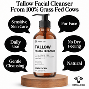 Derma Cow tallow facial cleanser features
