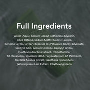 Abib Heartleaf Acne Foam Cleanser – Full ingredients label