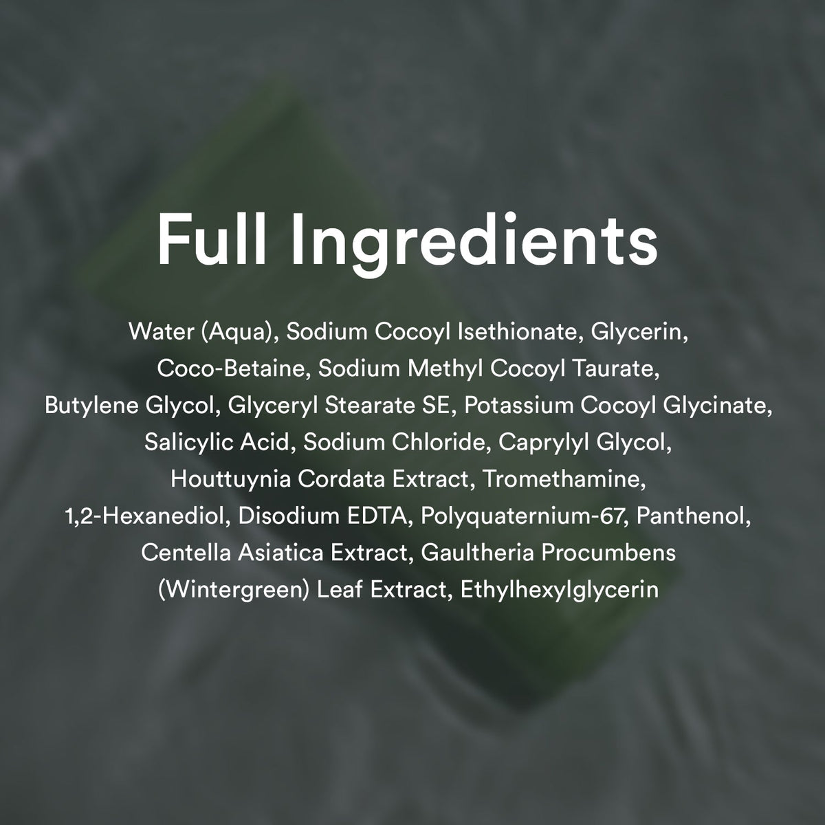Abib Heartleaf Acne Foam Cleanser – Full ingredients label