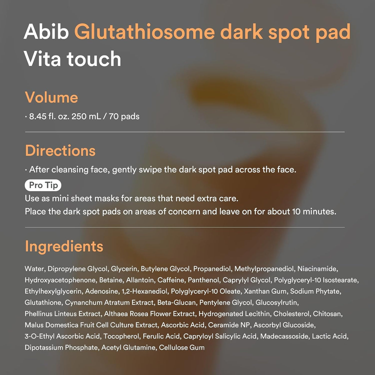 Abib Glutathiosome Dark Spot Pad Vita Touch 70 pads English amazon-gallery-07.jpg