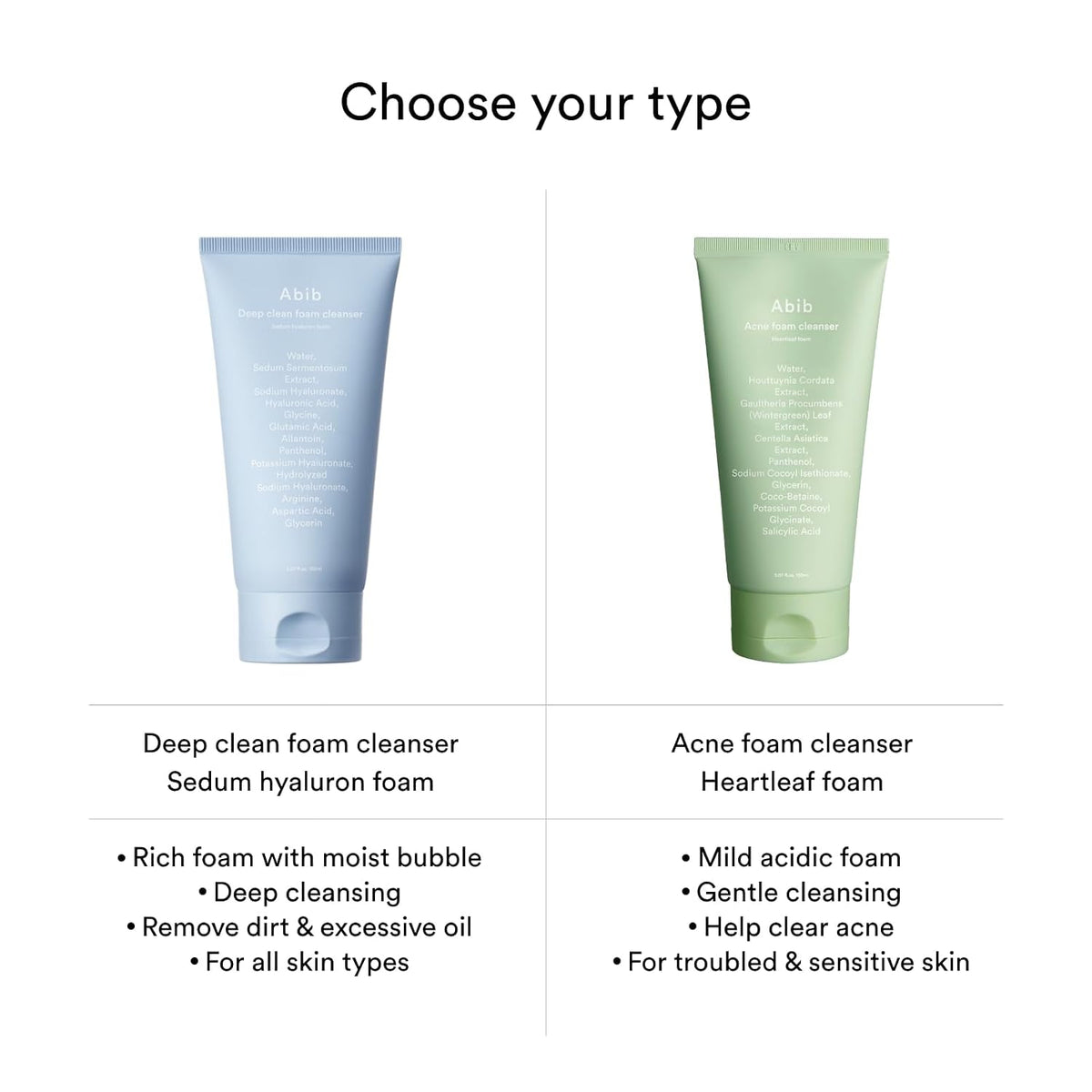 Abib Sedum Hyaluron Foam Cleanser – Sedum and Heartleaf foam cleanser comparison