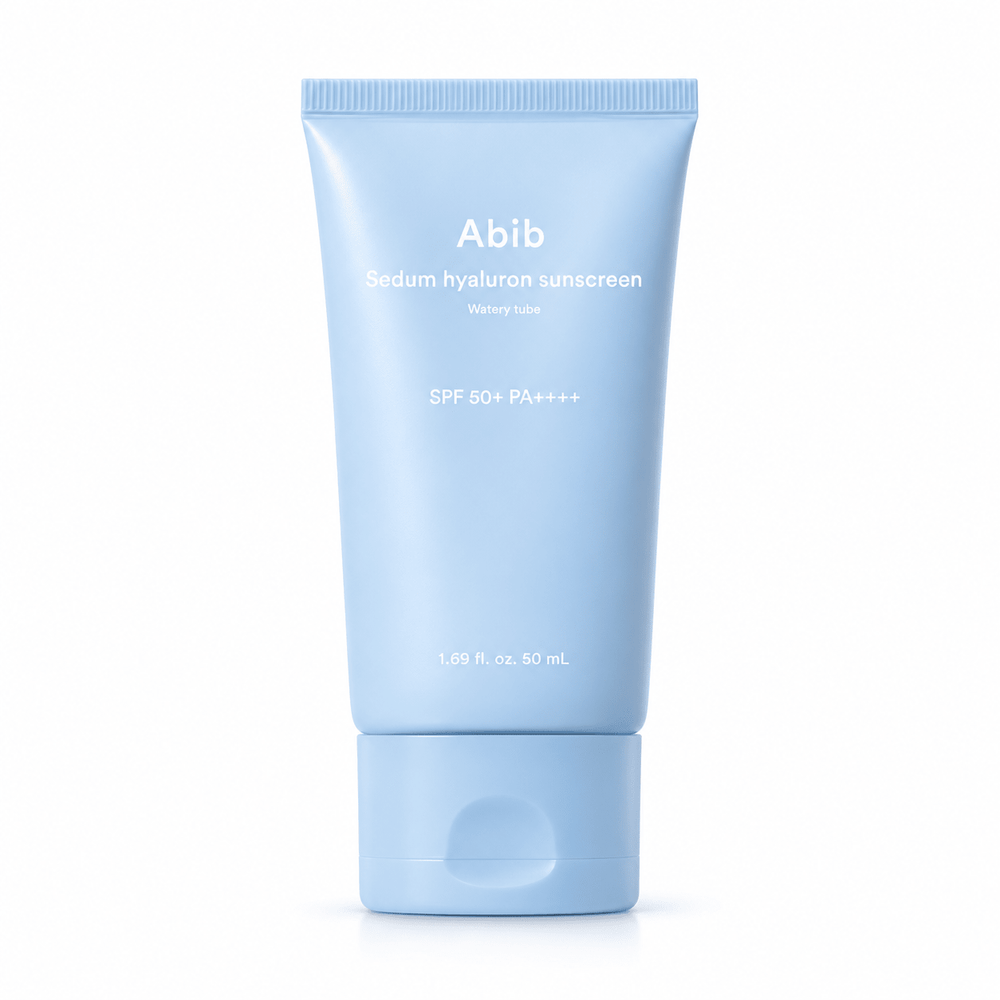 Abib Sedum Hyaluron Sunscreen Watery Tube SPF50+ PA++++ 50mL authentic packaging on white