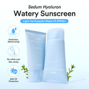 Abib Sedum Hyaluron Watery Sunscreen – Watery sunscreen hydration, no white cast and light texture overview