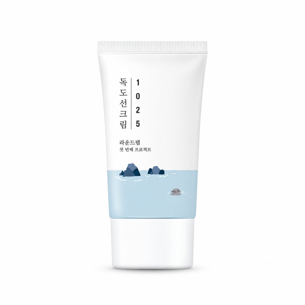 ROUND LAB 1025 Dokdo Sunscreen 50ml on a pure white background