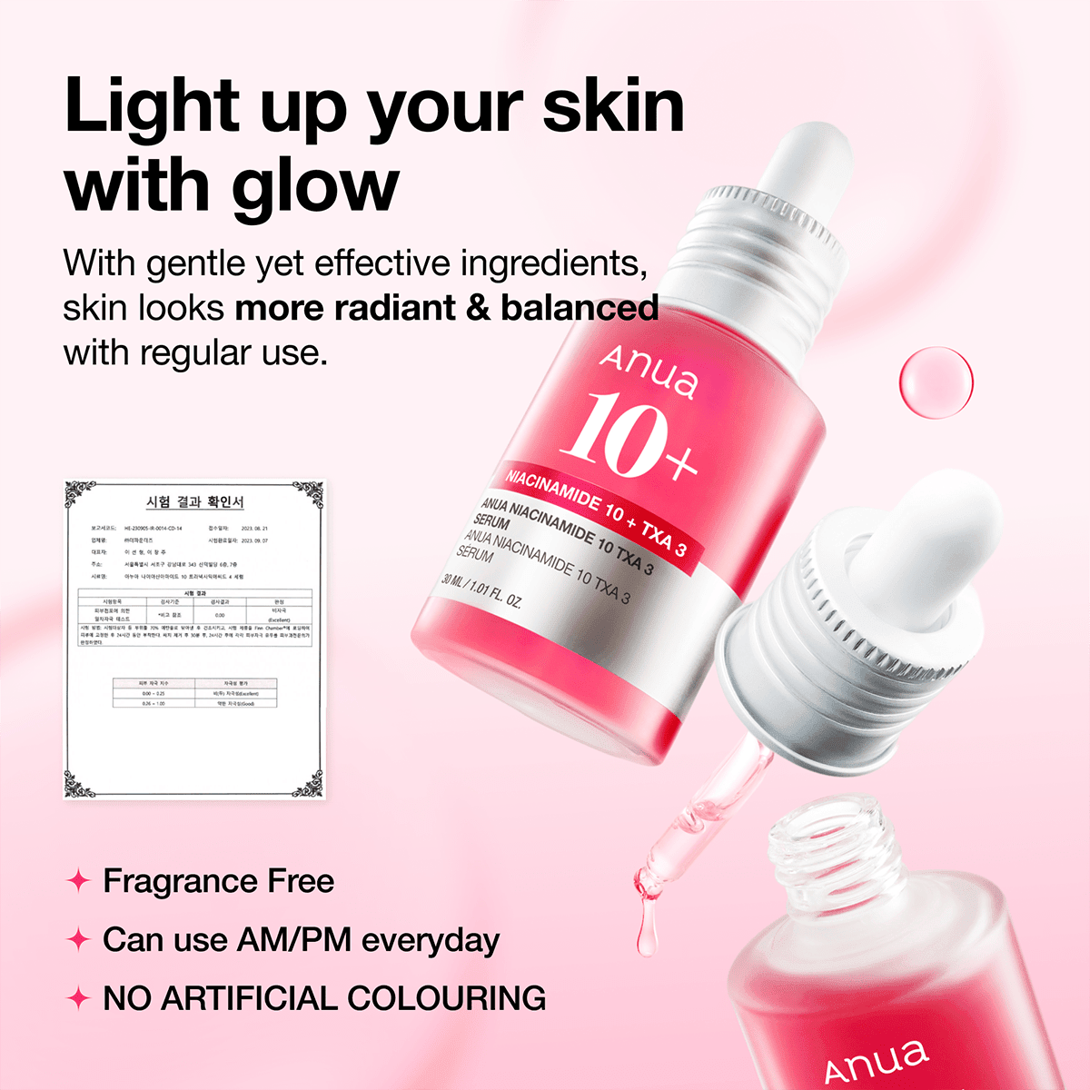 Anua Niacinamide 10 TXA 4 Serum fragrance-free formula overview