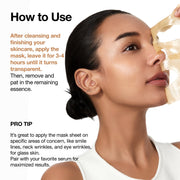Official Anua Rice 70 Glow Collagen Mask usage guide: wear for 3 to 4 hours until transparent