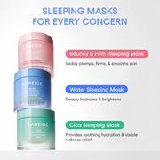 LANEIGE Water Sleeping Mask: Sleeping mask family comparison; other products pictured are not included