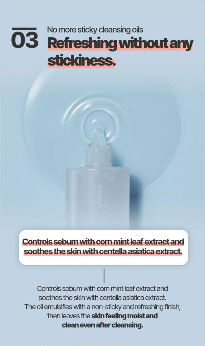 LANEIGE Water Bank Blue Hyaluronic Cleansing Oil official point03