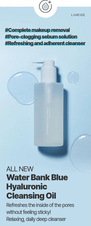 LANEIGE Water Bank Blue Hyaluronic Cleansing Oil official product benefits