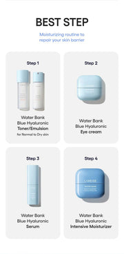 LANEIGE Water Bank Blue Hyaluronic Intensive Moisturizer official routine