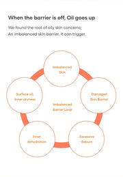 LANEIGE Balance Mode Rice Foaming Deep Cleanser official panel: When the barrier is off, Oil goes up We found the root of oily skin concerns; An imbalanced skin barrier. It can trigger, Imbalanced Barrier Loop Imbalanced Skin Damaged Skin Barri