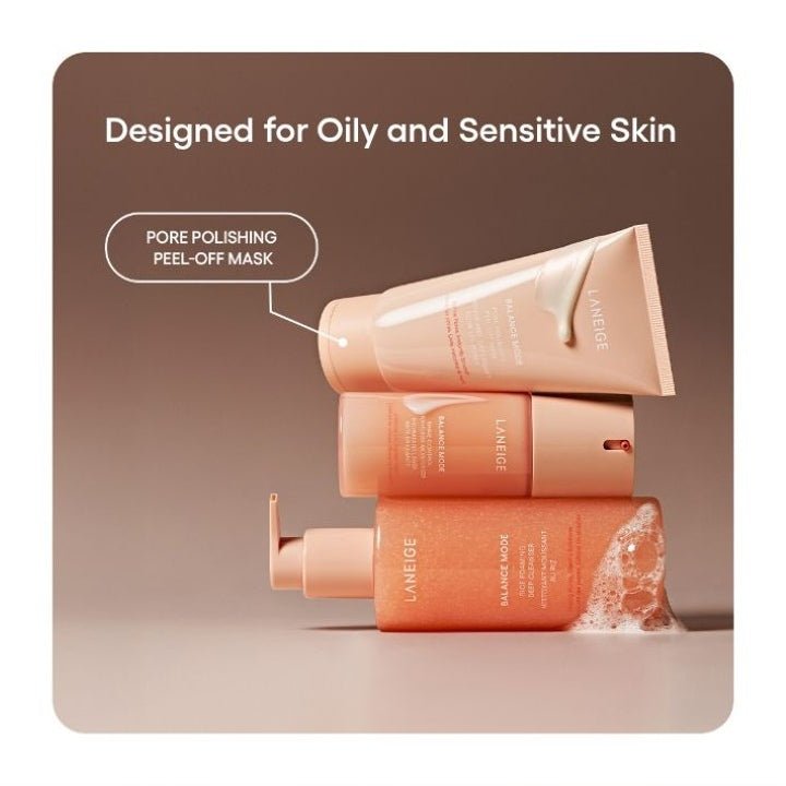 LANEIGE Balance Mode Pore Polishing Peel-Off Mask official panel: Designed for Oily and Sensitive Skin
