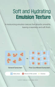 ROUND LAB Pine Calming Cica Mild-Up Sunscreen 40ml: emulsion texture original product information panel