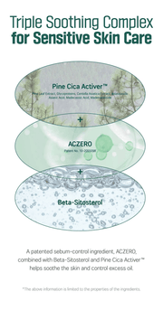 ROUND LAB Pine Calming Cica Mild-Up Sunscreen 40ml: soothing complex original product information panel