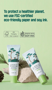 ROUND LAB Pine Calming Cica Mild-Up Sunscreen 40ml: packaging original product information panel