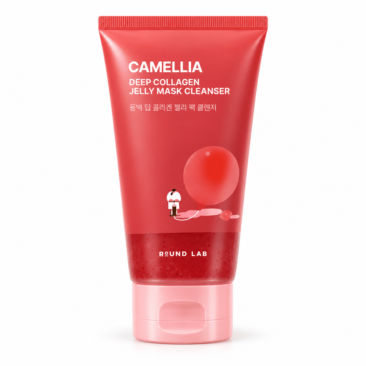 ROUND LAB Camellia Deep Collagen Jelly Mask Cleanser 150 ml on a white background