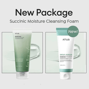 Packaging comparison for Anua Heartleaf Succinic Moisture Cleansing Foam 150ml