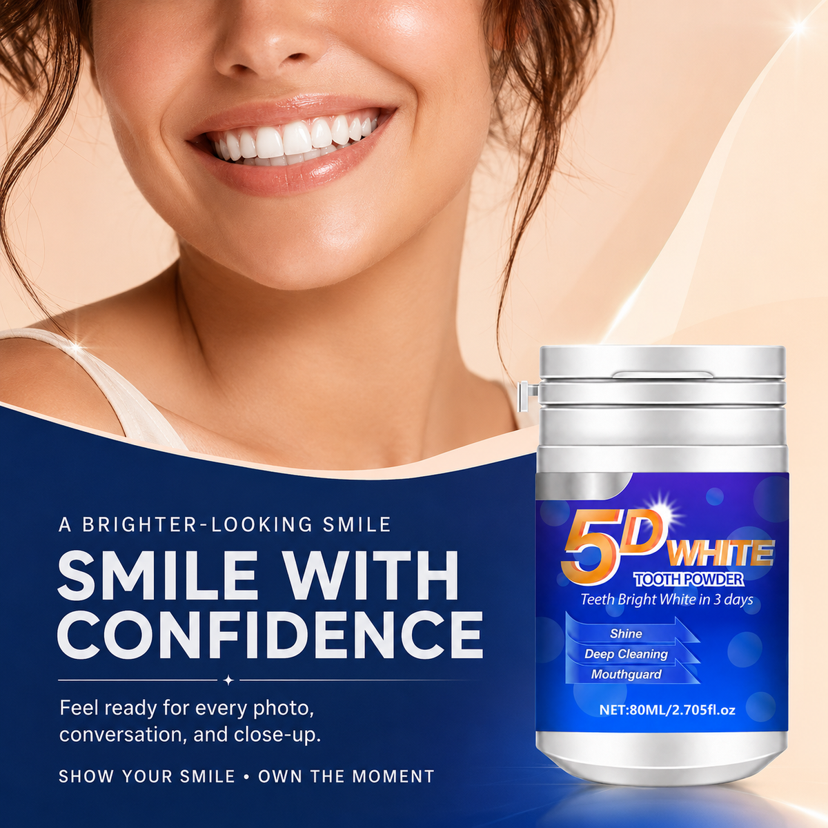 5D White Teeth Whitening Powder - Mint