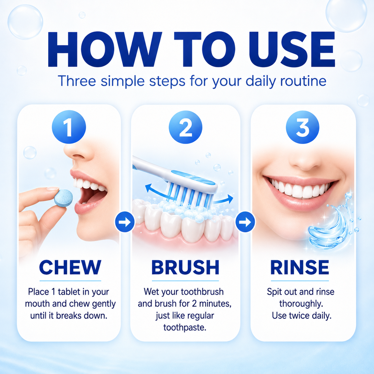 Probiotic Toothpaste Tablets with 10% Nano-Hydroxyapatite