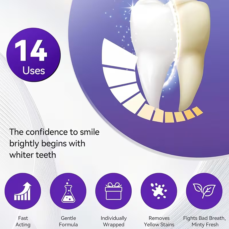 Purple Teeth Whitening Strips, 14 CT