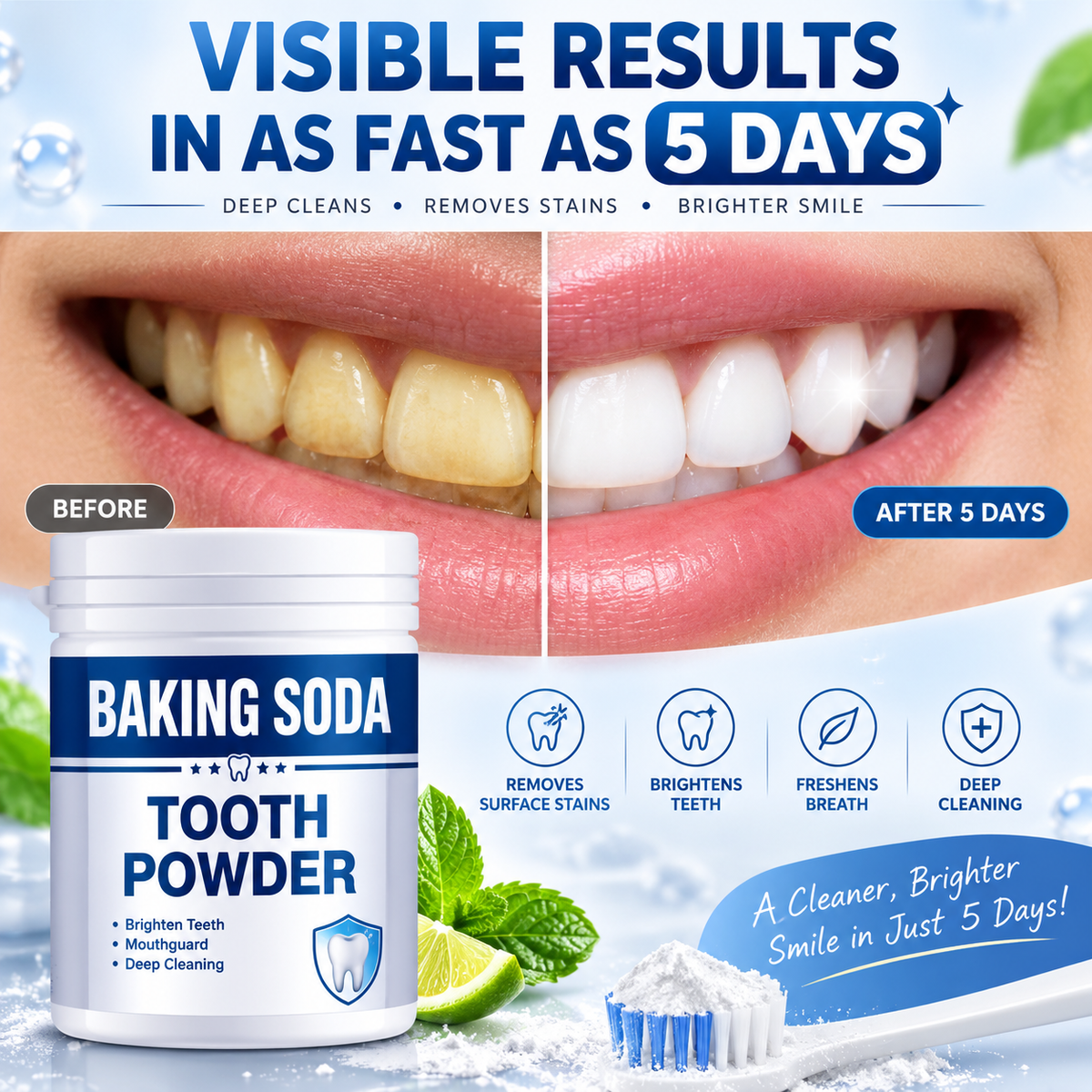 Baking Soda Tooth Powder for Teeth Whitening