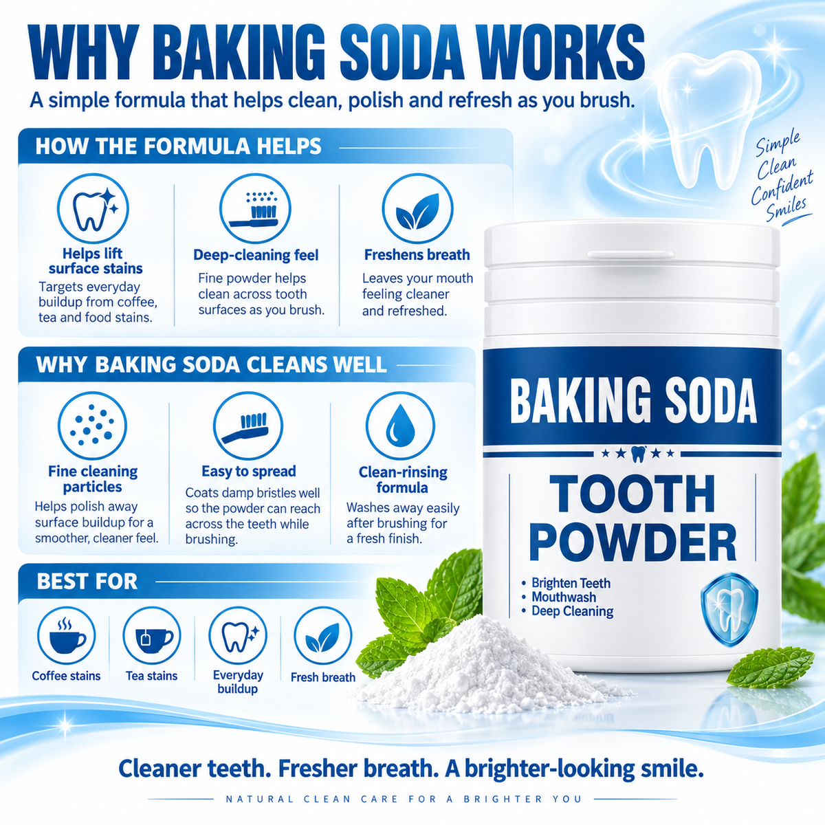 Baking Soda Tooth Powder for Teeth Whitening