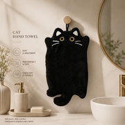 Black Cat Hanging Hand Towel for Bathroom & Kitchen