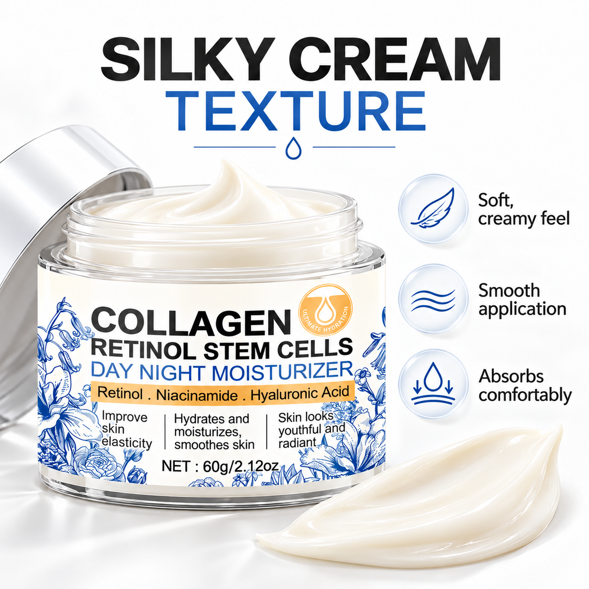 Collagen Day & Night Moisturizer with Retinol & Stem Cells